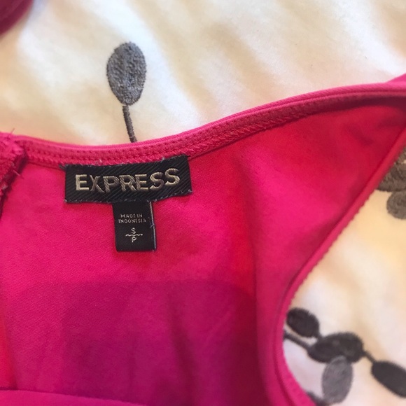 Express Peplum Pink Back Zip Shirt - Picture 6 of 10